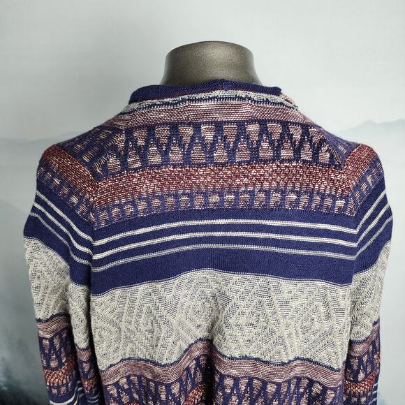 Le Moda Southwestern Aztec Print Multi-Color Cardigan | Women's Medium - Picture 9 of 12